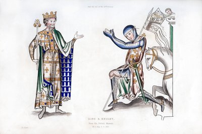 König und Ritter, spätes 12. Jahrhundert, 1843 von Henry Shaw