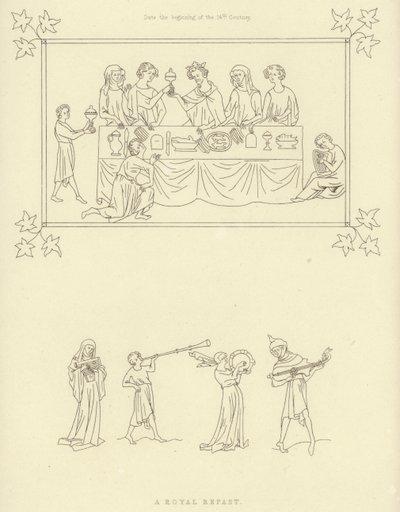 Königliches Festmahl, Anfang des 14. Jahrhunderts von Henry Shaw