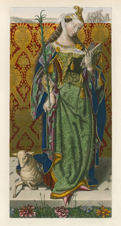 Heilige Agnes, um 1520, nach einem Bild von Lucas van Leyden von Henry Shaw