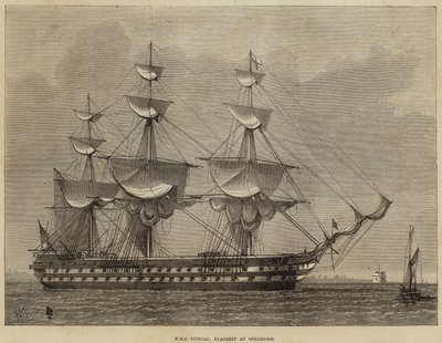 HMS Duncan, Flaggschiff in Sheerness von Henry Spernon Tozer