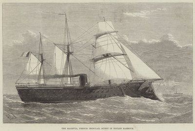 Die Magenta, französisches Panzerschiff, verbrannt im Hafen von Toulon von Henry Spernon Tozer