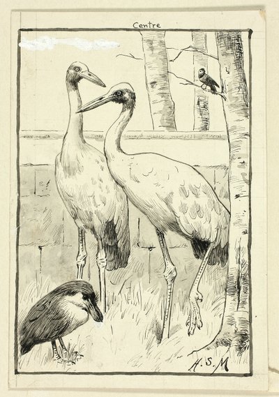 Vier Vögel in der Landschaft von Henry Stacy Marks