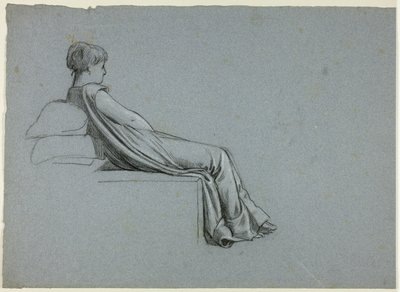 Sitzende Frau, die sich auf Kissen lehnt von Henry Stacy Marks