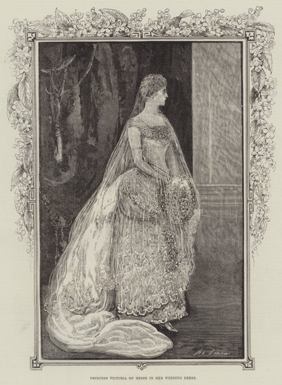 Prinzessin Victoria von Hessen in ihrem Hochzeitskleid von Henry Stephen Ludlow