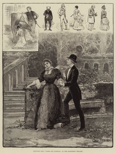 Skizzen von Lords und Commons, im Haymarket Theatre von Henry Stephen Ludlow