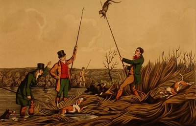 Otter mit Speeren jagen von Henry Thomas Alken