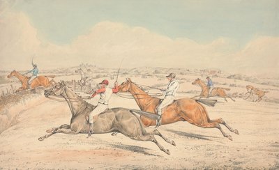 Hindernisrennen: Das Feld kommt zu einem Graben von Henry Thomas Alken