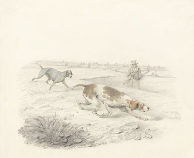 Zwei Zeiger, nach rechts mit einem Sportsmann von Henry Thomas Alken