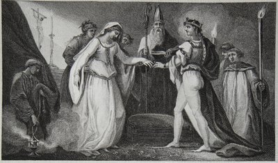 Hochzeit von Heinrich dem Ersten, graviert von Delatre, Illustration aus David Humes 