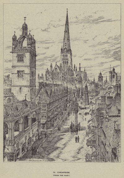 Cheapside, vom Osten von Henry William Brewer