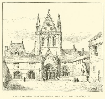 Kirche Notre Dame des Champs, zur Zeit des Heiligen Ignatius (Gravur) von Henry William Brewer