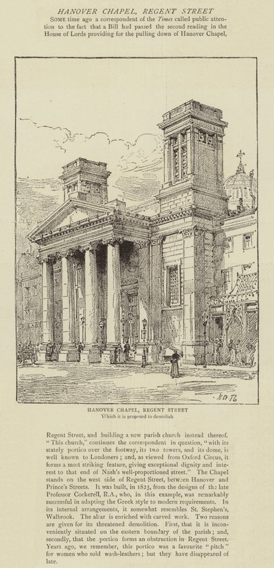 Hanover Chapel, Regent Street von Henry William Brewer