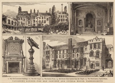 Verschwindendes London, das alte Kloster und Kuppelhaus, Hammersmith von Henry William Brewer