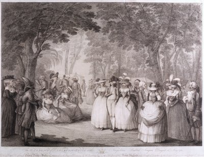 Die Gärten von Carlton House mit neapolitanischen Balladensängern, graviert von William Dickinson, 1784 von Henry William Bunbury
