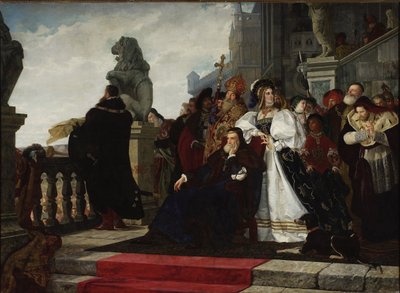 Sigismund I. von Polen (1467-1548) - Hühnerkrieg (1537) von Henryk Hipolit Rodakowski