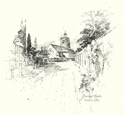Bromley Kirche, Kent, im Jahr 1790 von Herbert (after) Railton