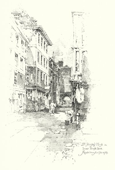 Dr. Johnsons Haus, Inner Temple Lane, wohnte dort von 1760 bis 1765 von Herbert (after) Railton