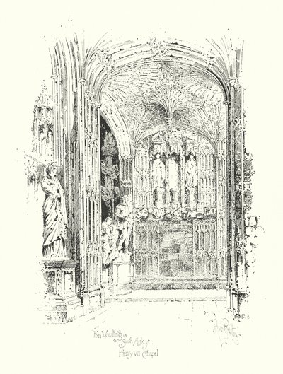 Fächergewölbe im Südschiff der Kapelle Heinrichs VII. von Herbert (after) Railton