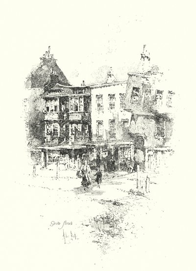 Grub Street, London (Lithografie) von Herbert (after) Railton