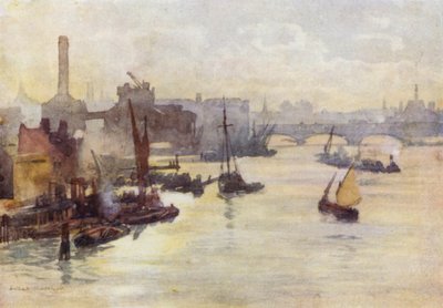 Herbstnachmittag, von der Southwark Bridge von Herbert Menzies (after) Marshall