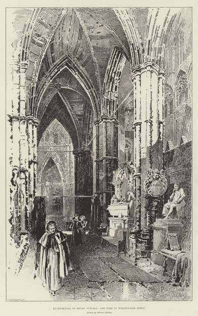 Zweihundertjahrfeier von Henry Purcell, das Grab in der Westminster Abbey von Herbert Railton