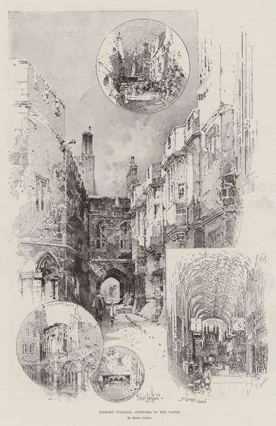 Historisches Windsor, Skizzen des Schlosses von Herbert Railton