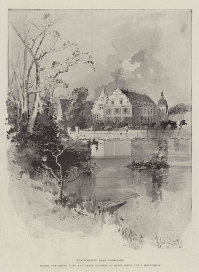 Kranichstein, bei Darmstadt, wo der Großherzog und die Großherzogin von Hessen ihre Flitterwochen verbringen von Herbert Railton
