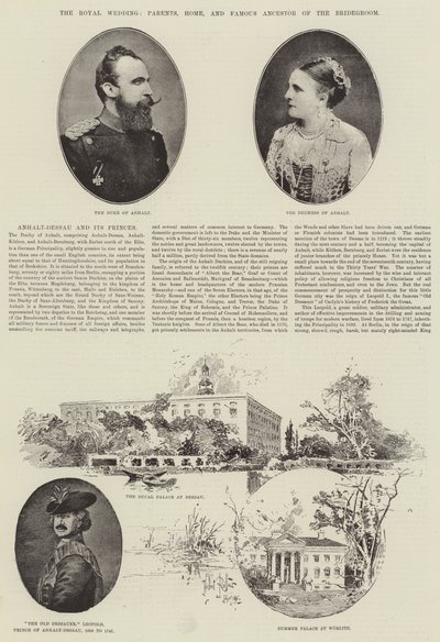 Die königliche Hochzeit, Eltern, Zuhause und berühmter Vorfahre des Bräutigams von Herbert Railton
