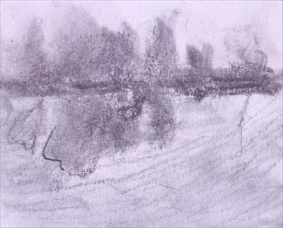 Eine Gruppe von Bäumen, die sich im Wasser spiegeln von Hercules Brabazon Brabazon