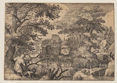 Flusslandschaft mit einem Sportler von Herman Duning