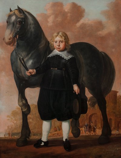 Ein Junge mit seinem Pferd von Herman Mijnerts Doncker