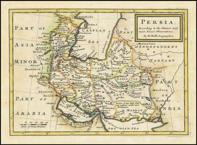 1740 Karte von Persien von Herman Moll