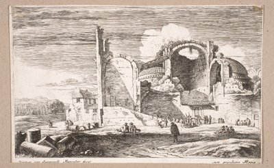 Brotverteilung an die Armen, aus der Serie "Landschaften" von Herman van Swanevelt
