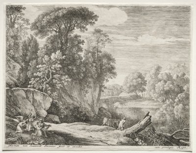 Der Esel wird zum Fluss geführt, ca. 1652-1654 von Herman van Swanevelt