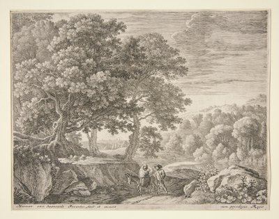 Die kleinen Engel auf dem Hügel, aus der Serie Die Flucht nach Ägypten von Herman van Swanevelt