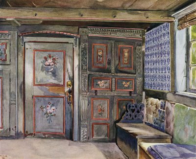 Teil der Halle im Hufnerhaus von Herrn Hittscher in Curslack von Hermann Haase