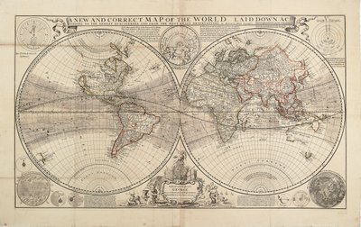 Eine neue und korrekte Weltkarte, nach den neuesten Entdeckungen und den genauesten Beobachtungen, von Herman Moll, Geograph von Hermann Moll