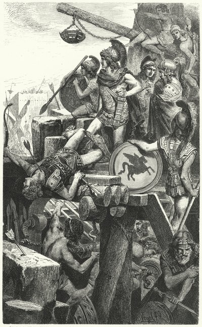 Alexander der Große belagert Tyros, 332 v. Chr. von Hermann Vogel
