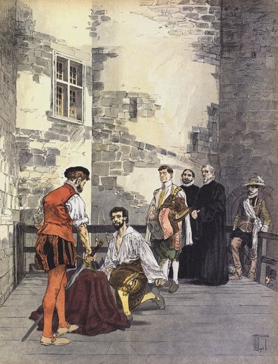Hinrichtung von Charles de Gontaut, Herzog von Biron, wegen Hochverrats in der Bastille, Paris, 1602 von Hermann Vogel