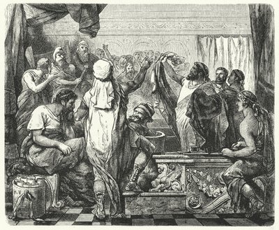 Fabius Maximus erklärt den Karthagern den Krieg, 218 v. Chr. von Hermann Vogel