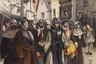 Prozession der Katholischen Liga durch die Straßen von Paris, 1590 von Hermann Vogel