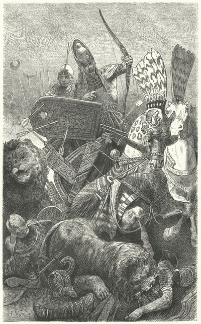 Ramses der Große in der Schlacht von Kadesch, 1274 v. Chr. von Hermann Vogel