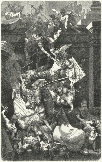 Die Vandalen greifen Rom an, 455 von Hermann Vogel