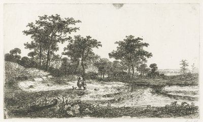 Zwei Jäger an einem Teich von Hermanus Jan Hendrik van Rijkelijkhuysen