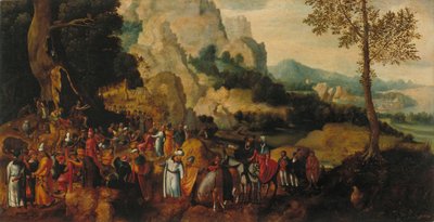 Landschaft mit Johannes dem Täufer beim Predigen von Herri met de Bles