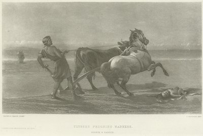 Odysseus täuscht Wahnsinn vor (Gravur) von Heywood Hardy