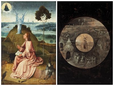 Johannes auf Patmos / Szenen der Passion Christi von Hieronymus Bosch
