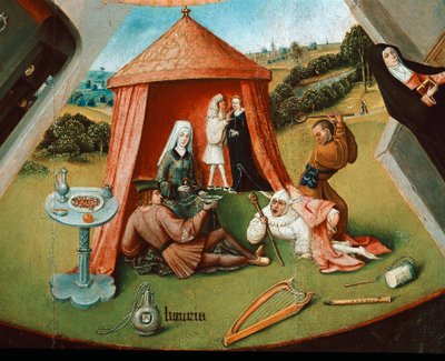Die Lust. Detail aus dem Tisch der sieben Todsünden von Hieronymus Bosch