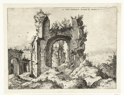 Erster Blick auf die Thermen von Caracalla von Hieronymus Cock