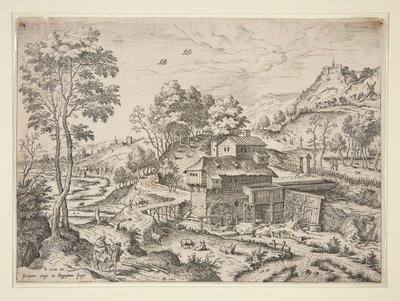 Die Flucht nach Ägypten, aus Landschaften mit biblischen und mythologischen Szenen von Hieronymus Cock